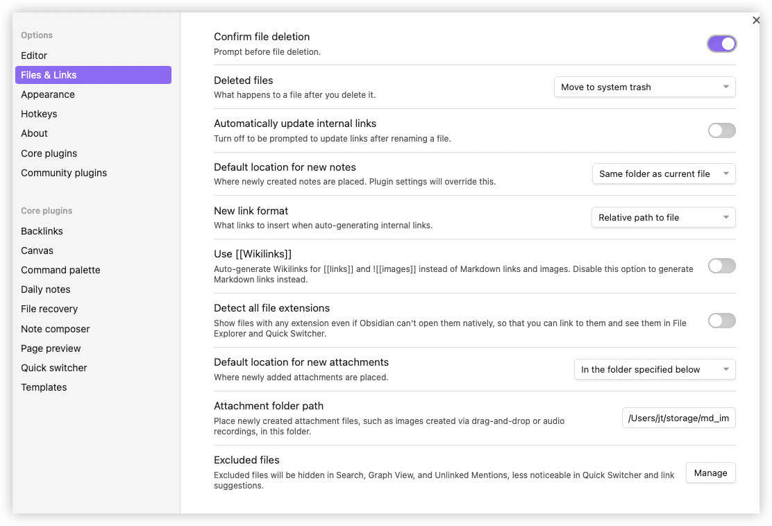 Save pasted images in clipboard at the attachment folder path 