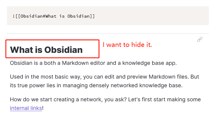 Can I hide the title when I embed a section - Help - Obsidian Forum