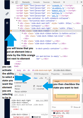 Element Inspector Tool Select State