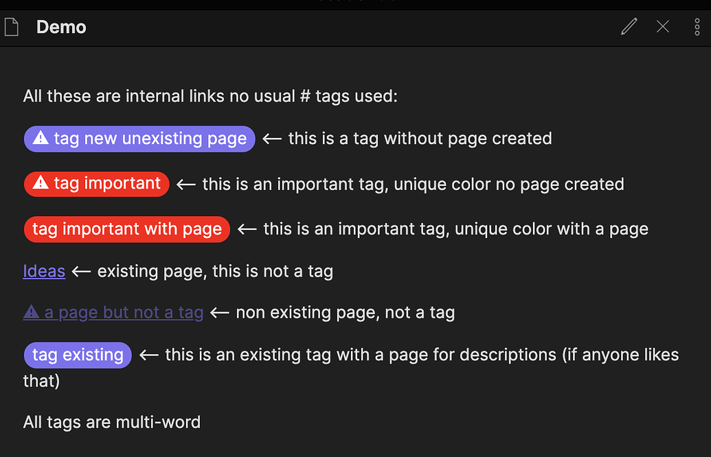 Make tags also [[pages]] 50 by feva Feature requests Obsidian Forum