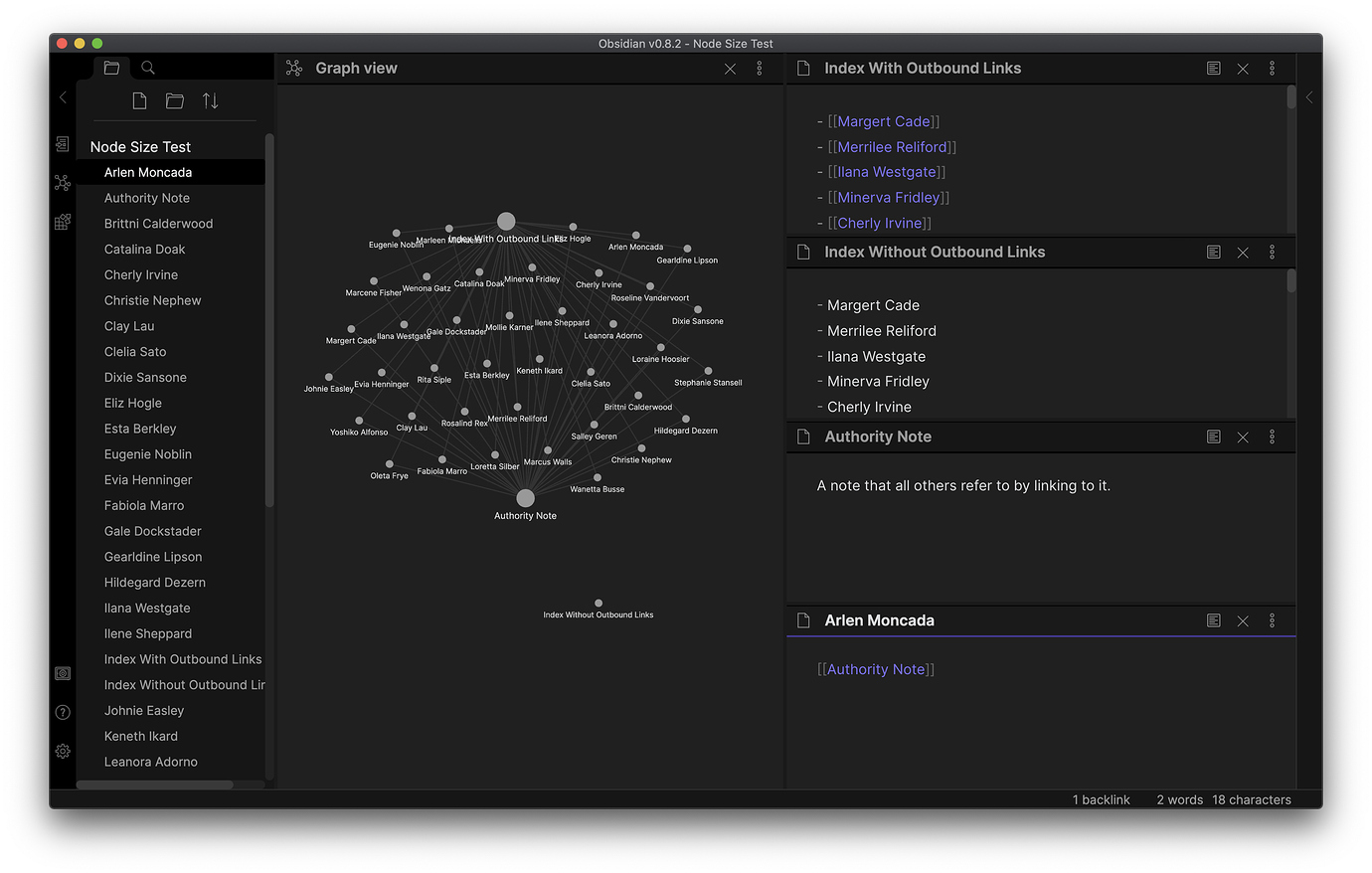 Graph nodes size should also depend on word count in addition to no of ...