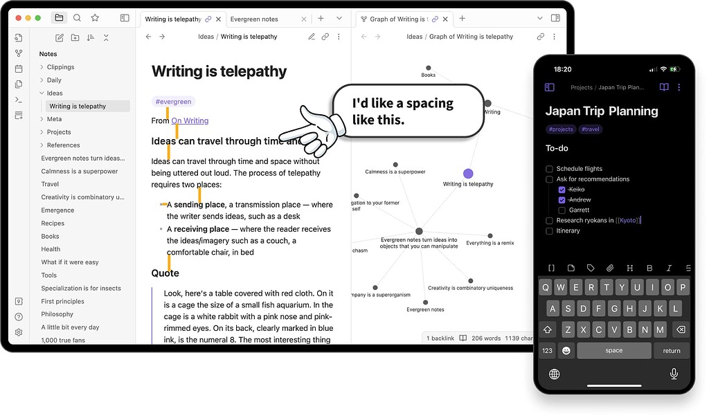 Use the same line and bullet point spacing in preview mode as in edit ...