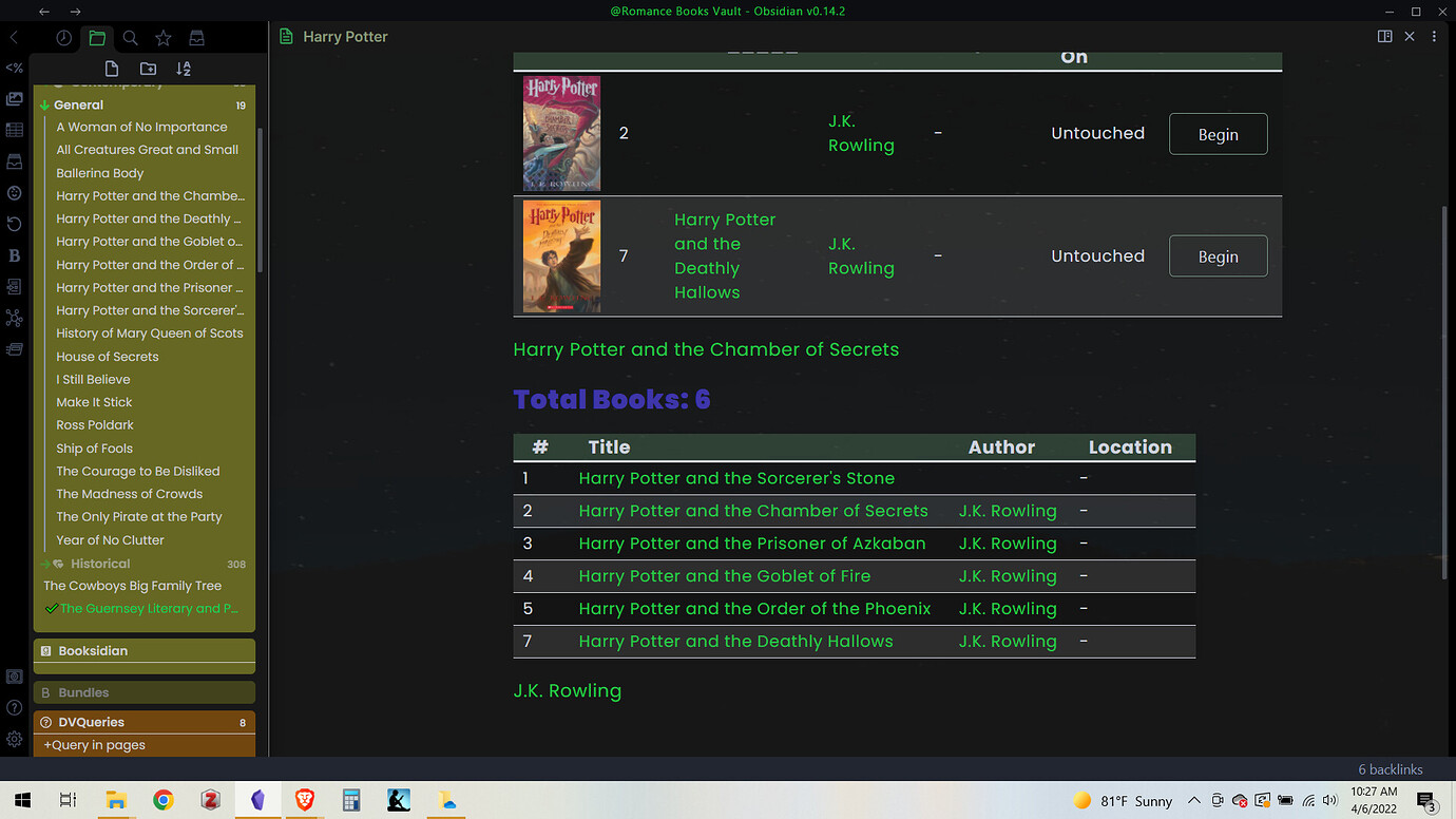 Dataview Result Link Under The Table Help Obsidian Forum