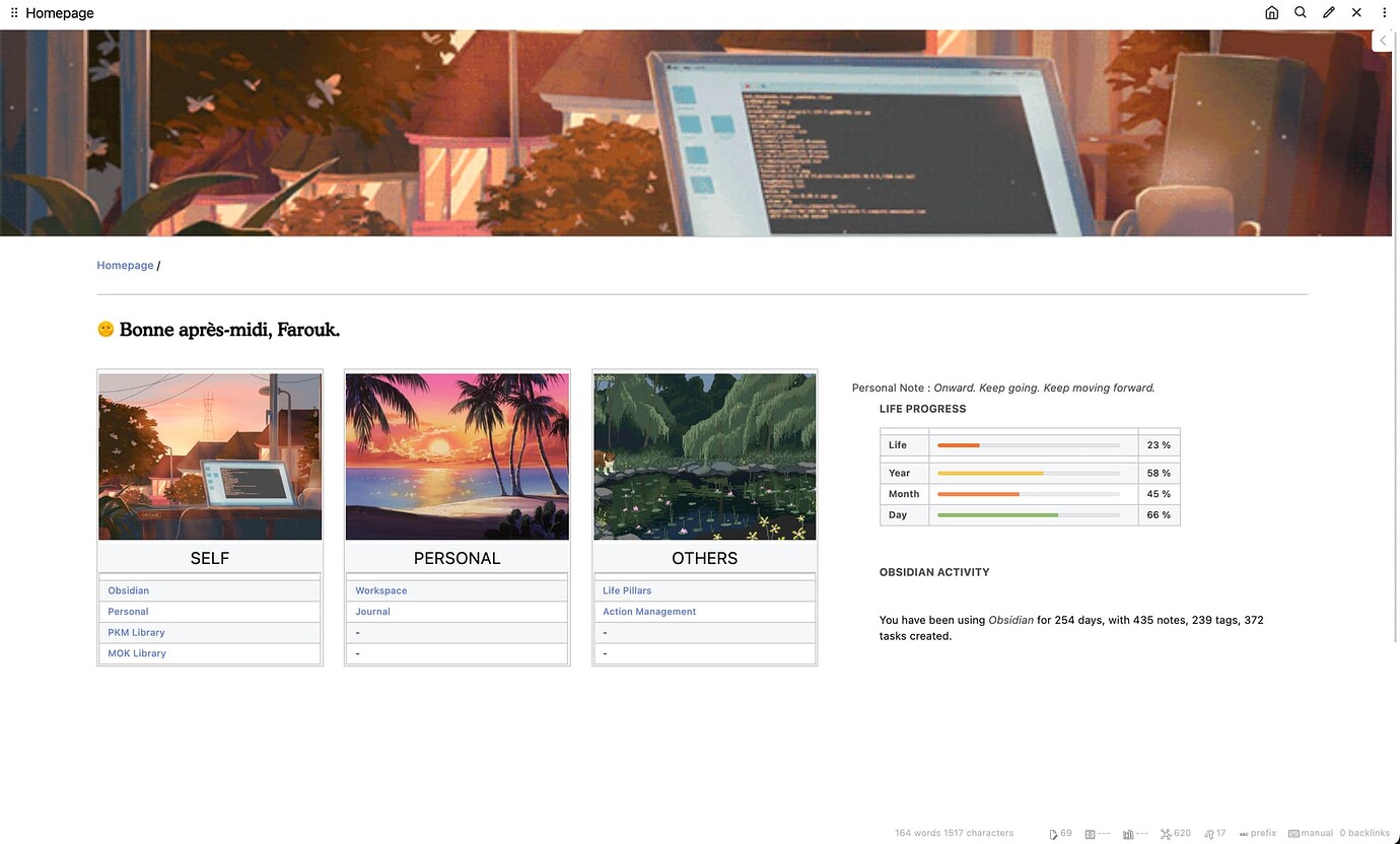 Obsidian homepage showcase - Minimal and aesthetic template (with ...