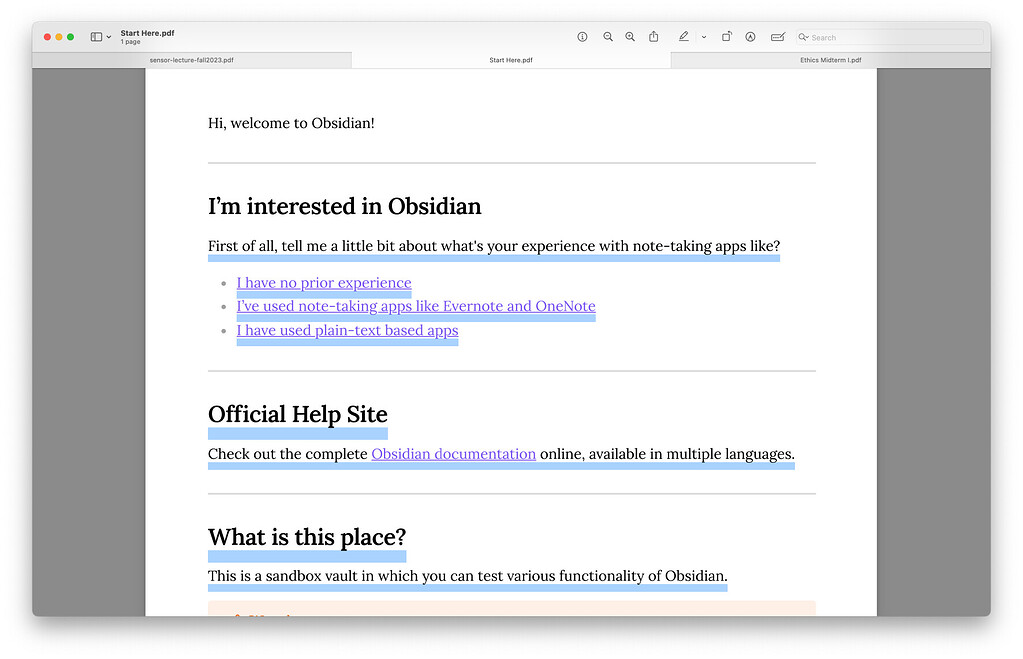 PDF export not highlighting text properly - Help - Obsidian Forum