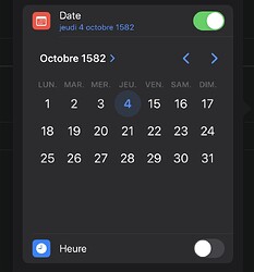 Apple Reminders app - Date picker