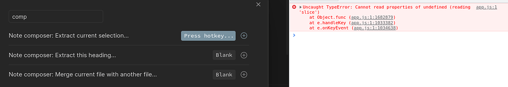 [Bug] Hotkeys - Note composer - Bug graveyard - Obsidian Forum