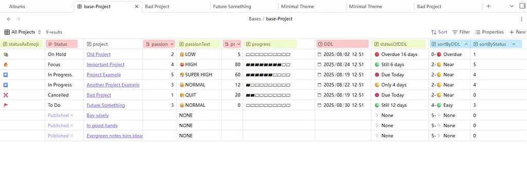 A Bases Template for Project Tracking or Task Management - Share ...