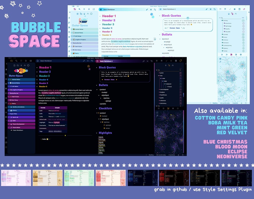 Theme Bubble Space Share & showcase Obsidian Forum