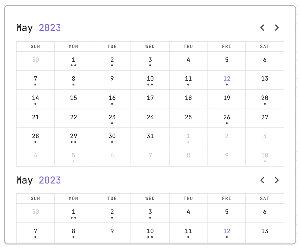 dataview calendar
