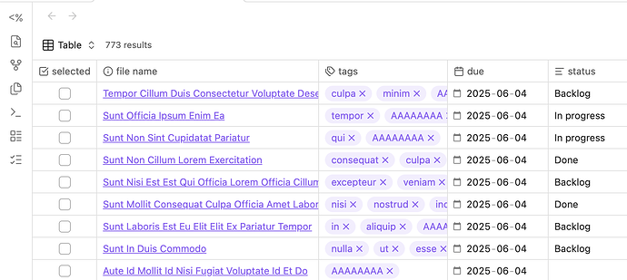 Example base with a "selected" property