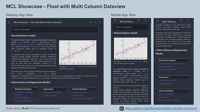 MCL Showcase – Float with Multi Column Dataview