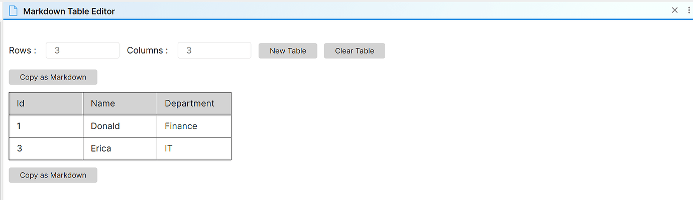 Markdown Table Editor - Share & showcase - Obsidian Forum