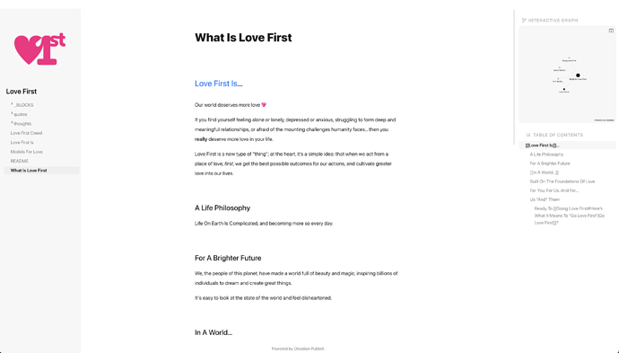 publish love first site