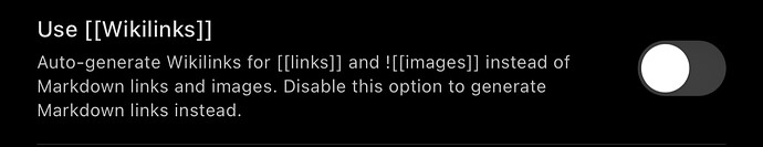 Markdown links and images. Disable this option to generate