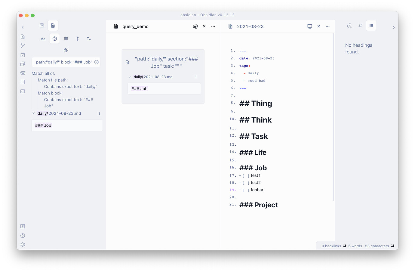 How to list all tasks under the specific section? - Basement - Obsidian ...