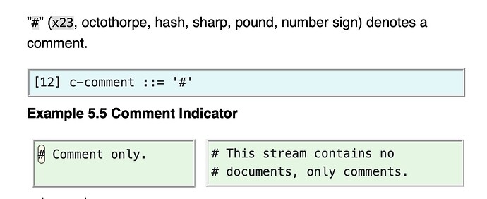 yaml hash comments