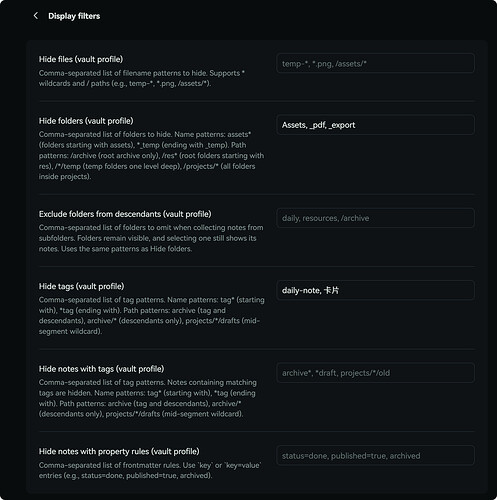 Notebook Navigator’s display filters
