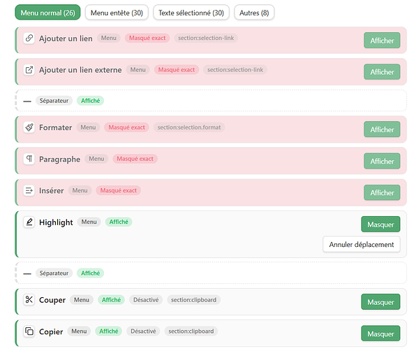 Context menu manager