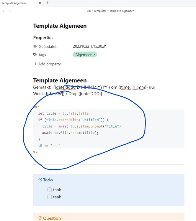 Code block in template - Help - Obsidian Forum