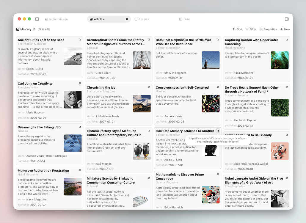 Grid Layout / Card View / Masonry Gallery - Feature requests - Obsidian ...