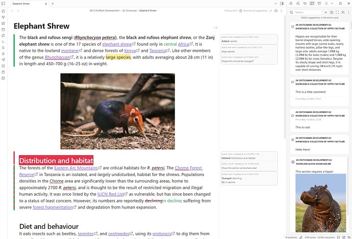 An image showcasing the current features of the Commentator plugin, as of 0.2.4