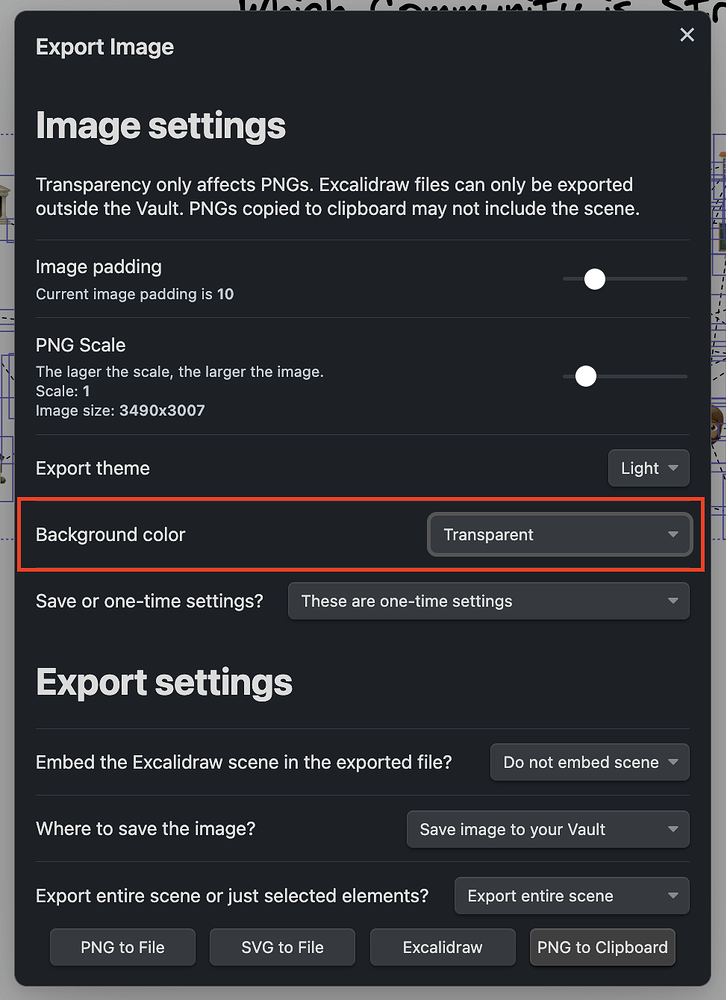Is it possible to Export excalidraw sketches with transparent ...