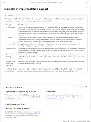 backlink pane