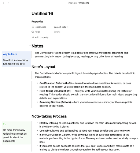 How do I implement the Cornell note style in Obsidian? - Page 2 ...