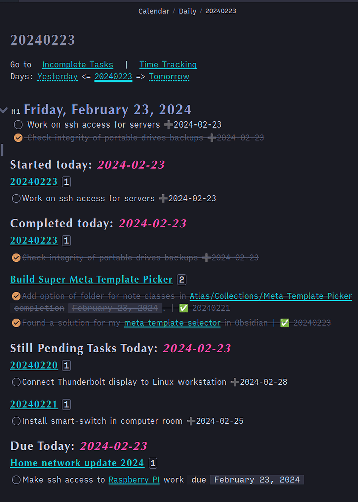 GTD for Daily notes Share & showcase Obsidian Forum