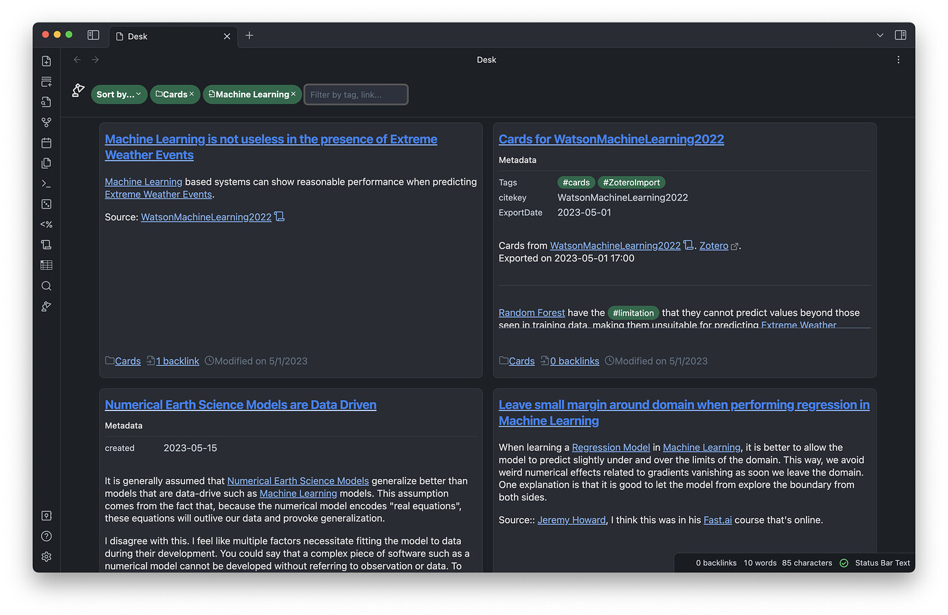 Desk for Obsidian - a bird's eye view on your notes - Share & showcase ...