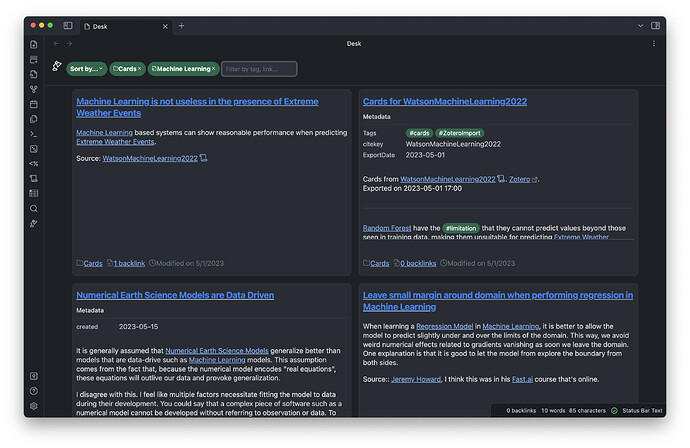 Desk for Obsidian - a bird's eye view on your notes - Share & showcase ...