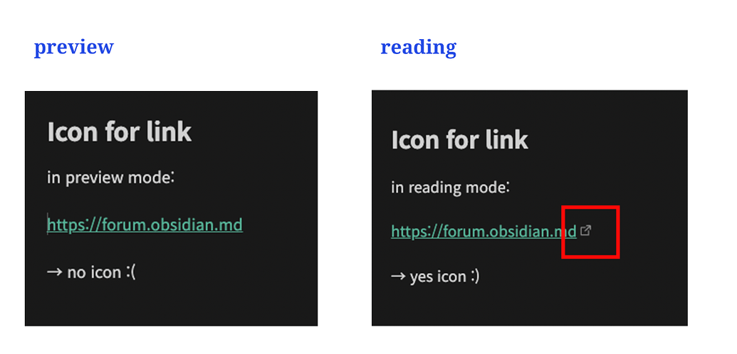 Displaying External Link Icon in Preview Mode using CSS - Custom CSS ...
