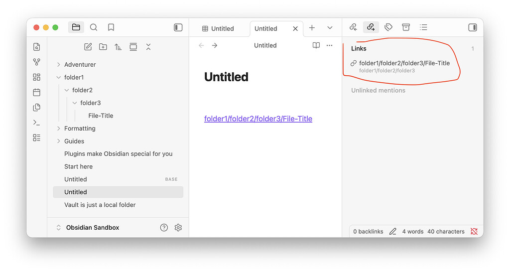[UI][Outgoing links][Backlinks] Remove redundant file path from the ...