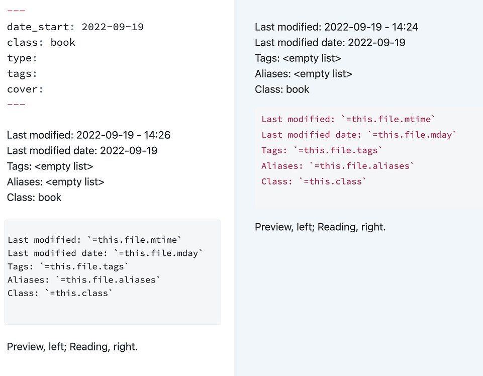 Inline dataview query (