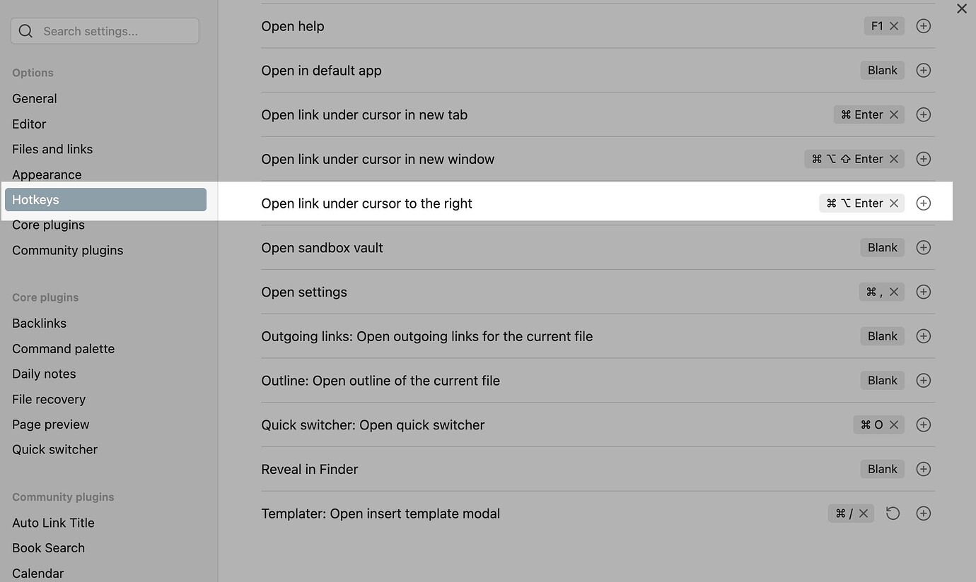 How can I click on a link and open to the right? - Help - Obsidian Forum