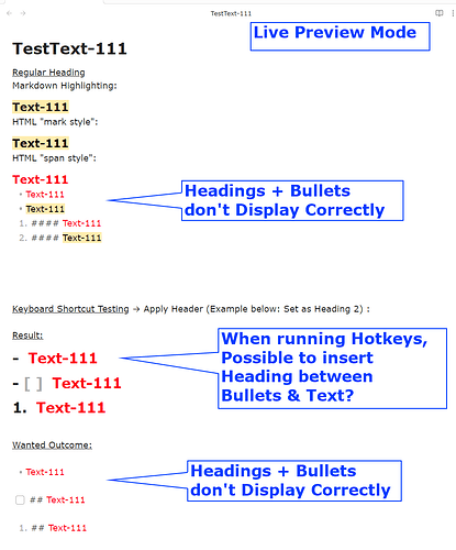 Obsidian Headers - Live Preview Mode
