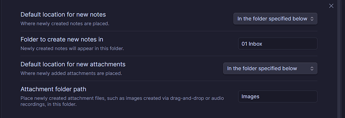 location for new notes