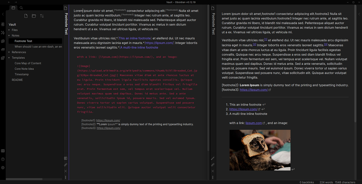 Footnotes are broken - Bug graveyard - Obsidian Forum