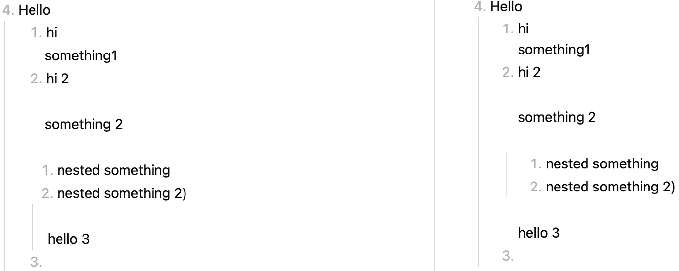 Returning to previous indentation level from nested list - Help ...
