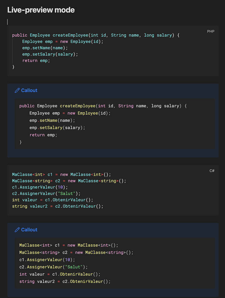 Inconsistent syntax highlighting in code blocks in live-preview - Bug ...