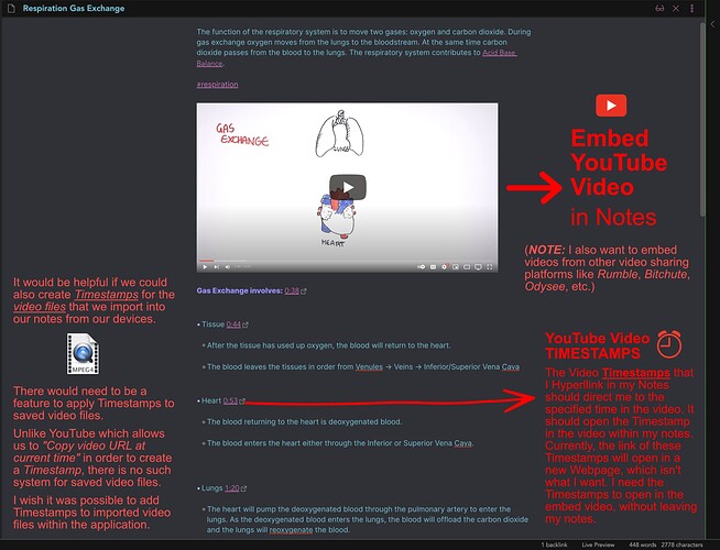 Embed YouTube Video in Notes with Hyperlinked Timestamps