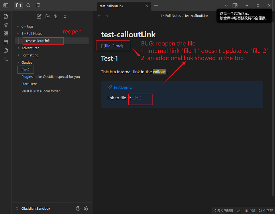 The internal link update exception in the callout style - Bug graveyard ...