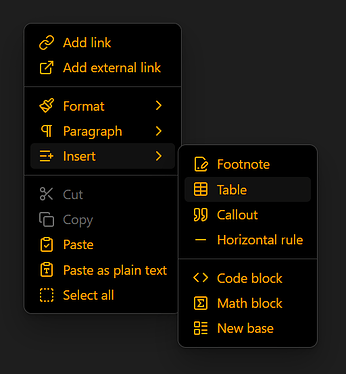 dark context menu
