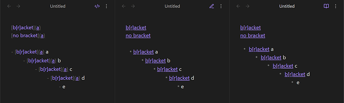 Source mode, Live Preview, and Reading