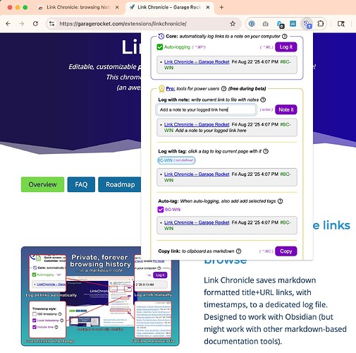 Automatic browsing history logging in Obsidian via Chrome extension ...
