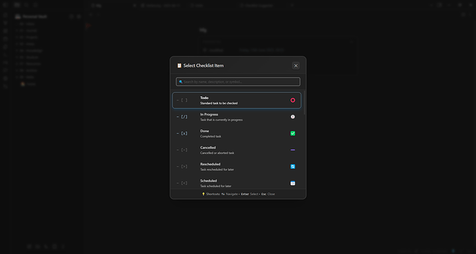 Selection Modal