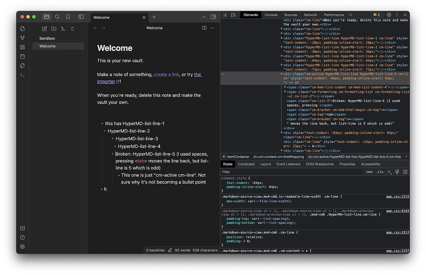 List items indented inconsistently in live editor when indentation is 2 ...