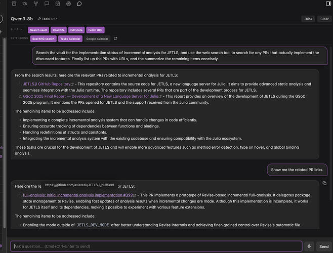 Extension tool integration demo