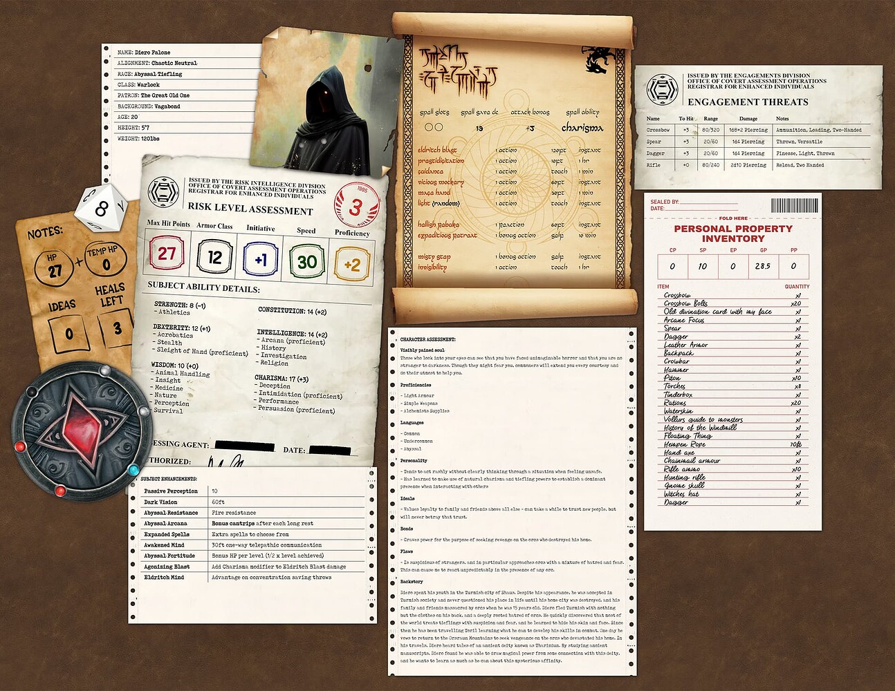 A DnD Character sheet I made using Canvas! with working